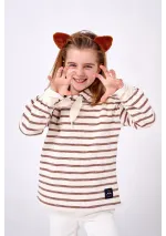 Sudadera Batela de niña a rayas cuerda y caramelo