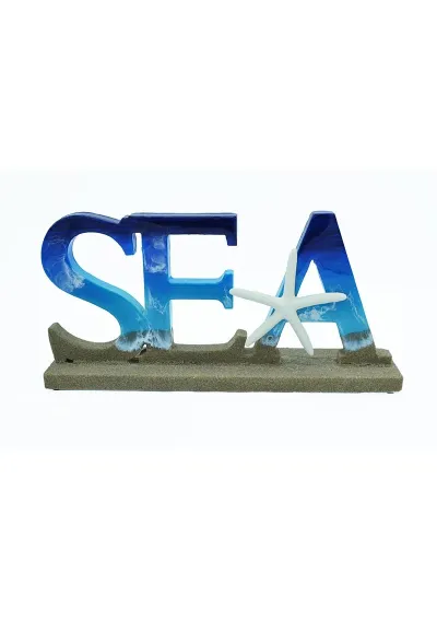 Sea decorative figure with starfish & waves