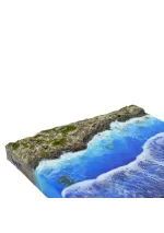 Wall art with waves of epoxy resin and cliff 2