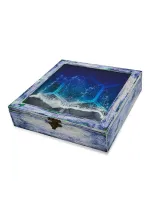 Caja para té con tapa de cristal y olas de 20,5cm mod1