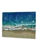 Handmade wall art with epoxy resin & sand from La Manga