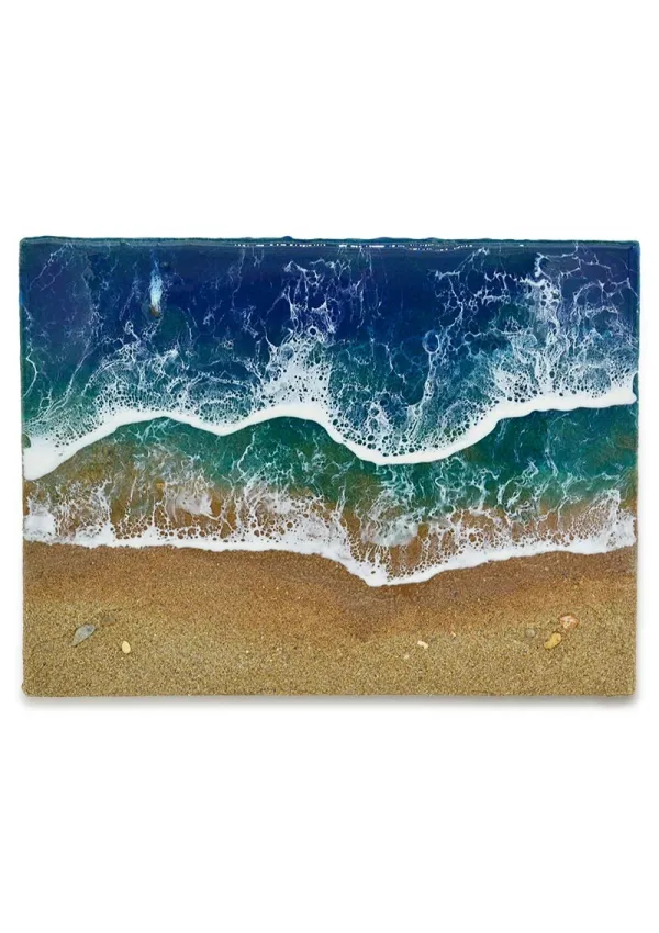 Cuadro hecho a mano con resina epoxi de playa de arena de La Manga de 27x20cm Cuadro hecho a mano con resina epoxi de playa de arena de La Manga de 27x20cm