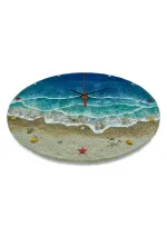 Handmade tropical beach wall clock with epoxy resin and sand 5