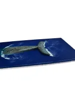 Handmade whale tail painting with waves 3