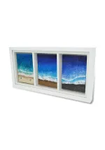 Triptych wall art with 3 epoxy resin beaches