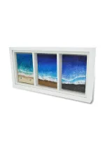 Cuadro tríptico con 3 playas de resina epoxy