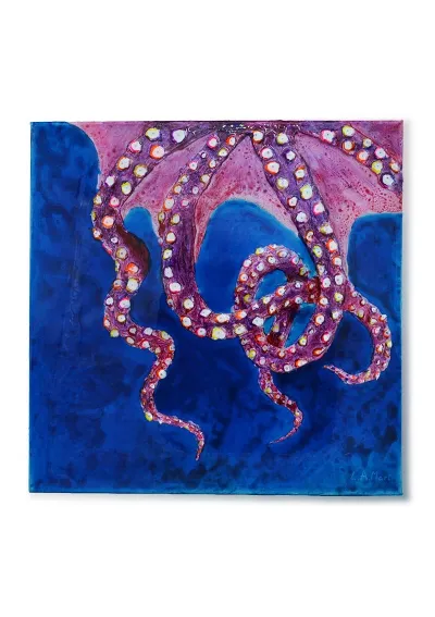 Cuadro con pulpo cubierto de resina epoxi