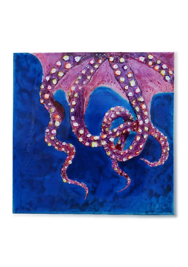 Octopus painting covered with epoxy resin