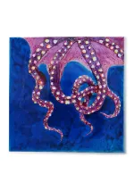 Octopus painting covered with epoxy resin