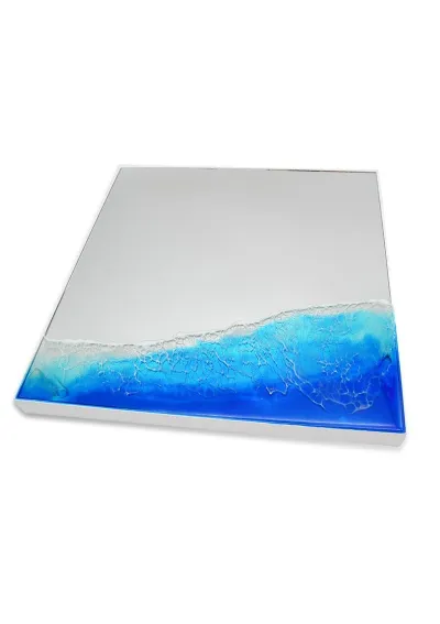 Espejo de 30x30cm con olas