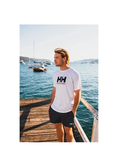 White Helly Hansen logo t-shirt for men 5