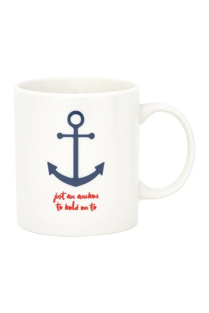 Nautical mug with blue anchor