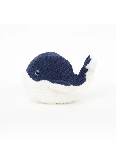 White and blue whale plush