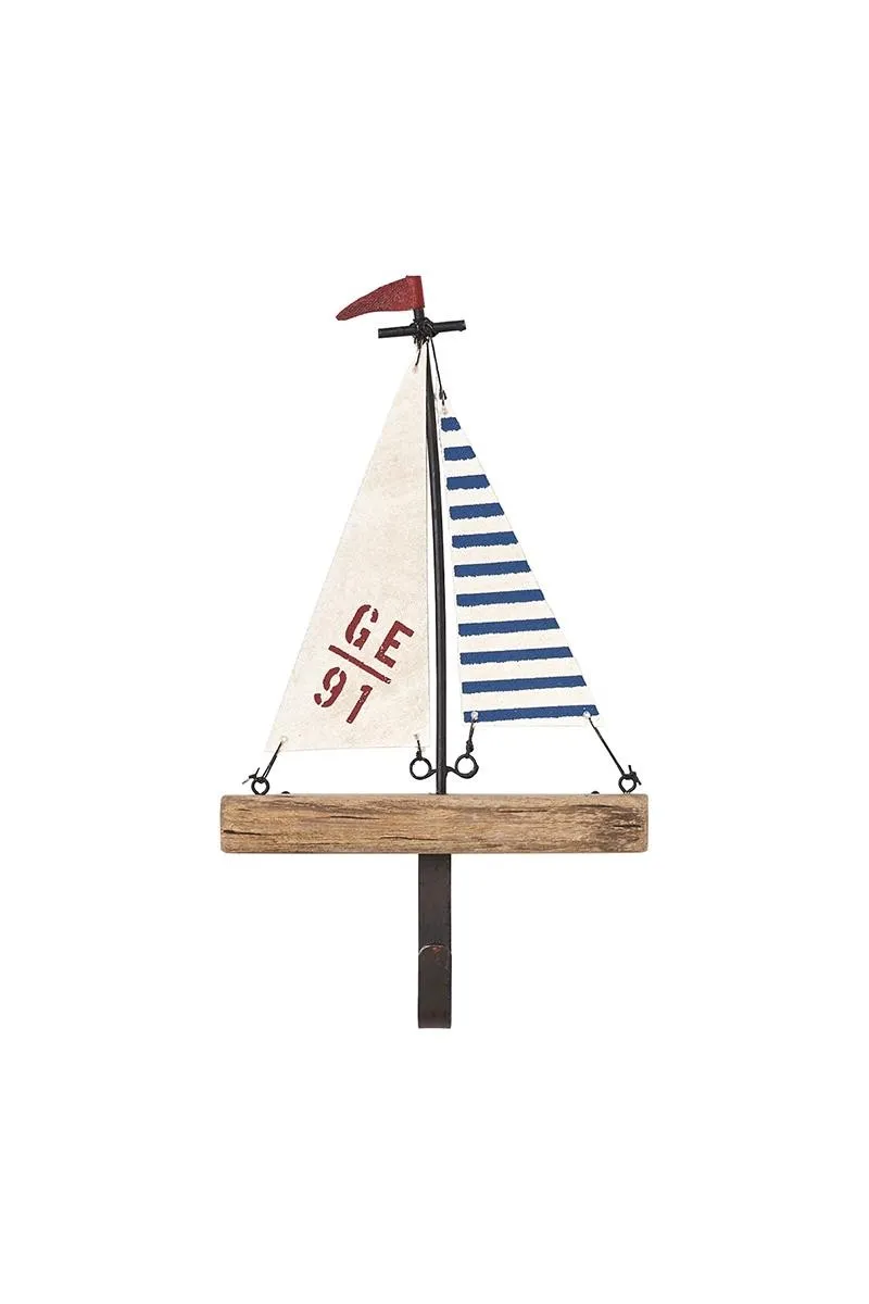 GE91 sailboat hanger made of wood and metal.