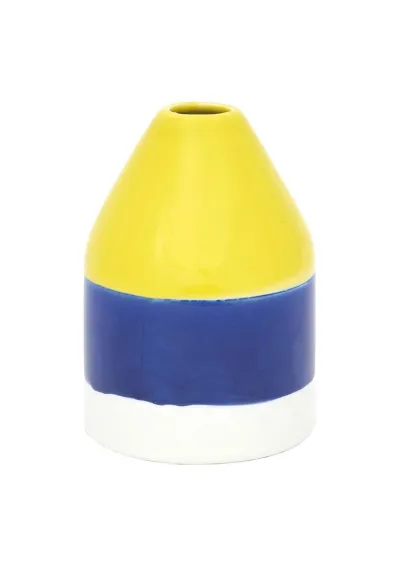 Yellow buoy ceramic vase