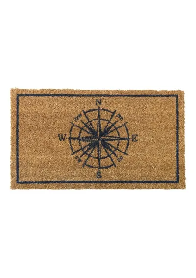Nautical doormat with compass rose