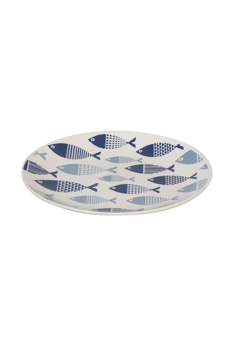 Porcelain blue fish plate 2