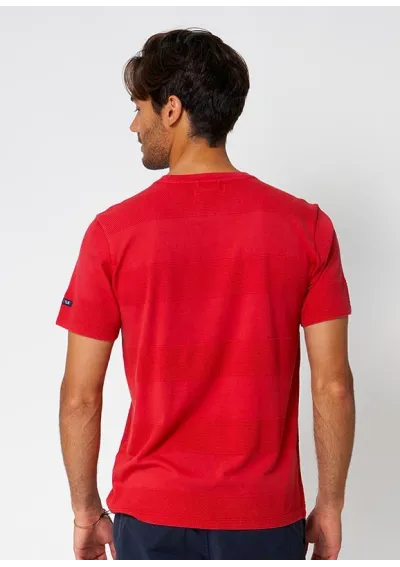 Samba red Batela t-shirt with raised stripes A2331 2