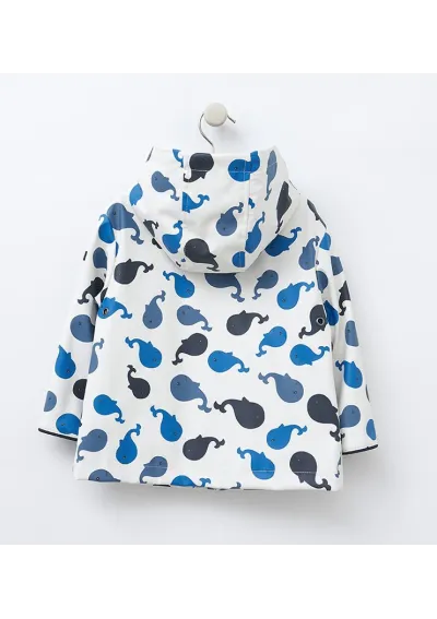 Chubasquero Batela de bebe con estampado de ballenas C3119 wls 2