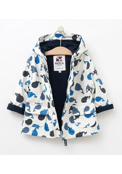 Chubasquero Batela de bebe con estampado de ballenas C3119 wls 3