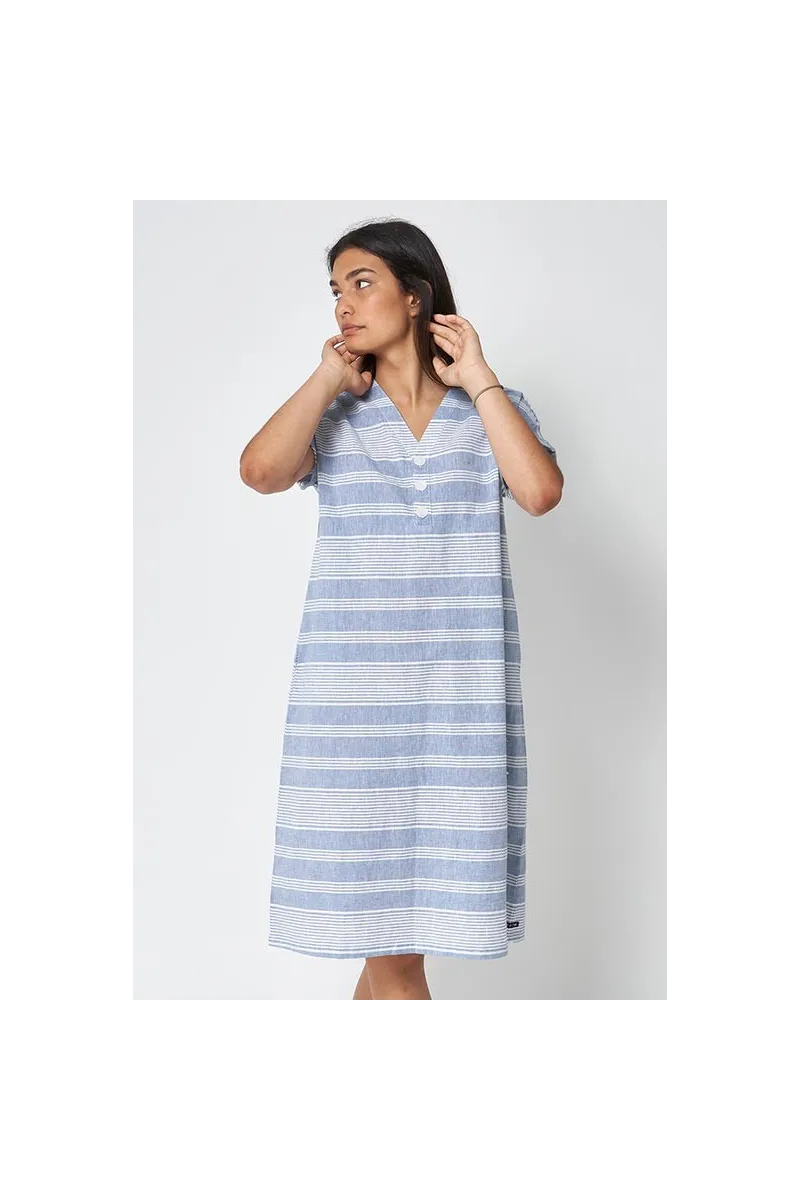 Vestido Batela lino de mujer A2350 BC/BL