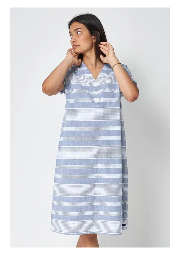Linen Batela dress for women A2350 BC/BL