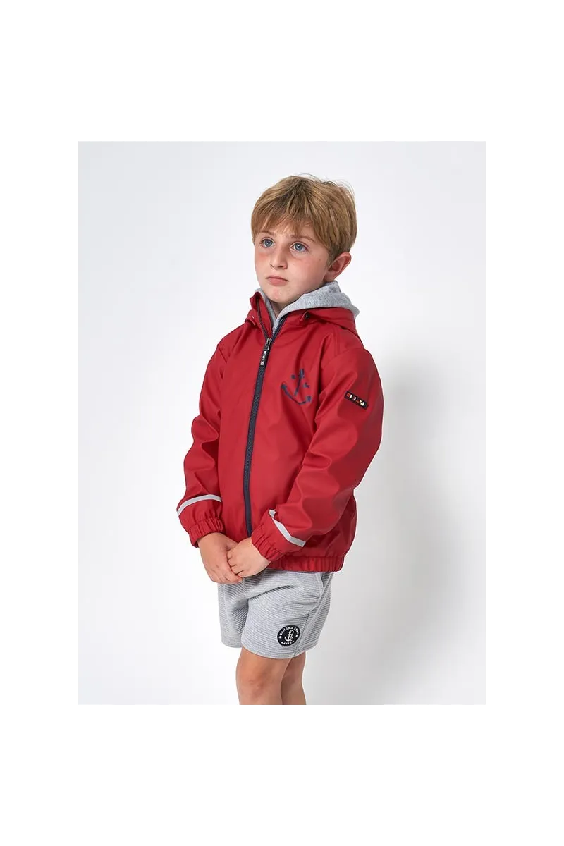 C3135 red Batela raincoat for boy with anchor 3