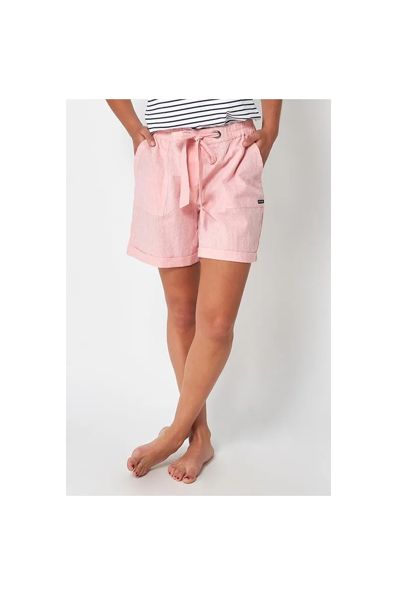Batela linen shorts for women A2355 terracotta