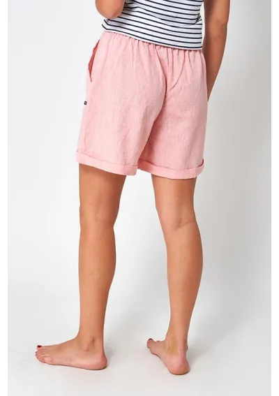 Batela linen shorts for women A2355 terracotta 2