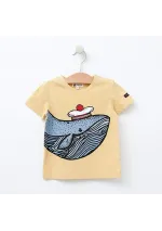 Batela baby t-shirt with sailor whale B2414 sahara sun yellow