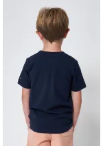 Let's go surfing boy surfer shark t-shirt N2008 navy blue 2