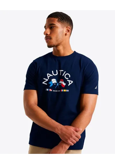 Camiseta Nautica con banderas náuticas navan azul marino