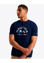 Navy blue Nautica navan T-shirt with nautical flags