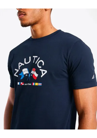 Camiseta Nautica con banderas náuticas navan azul marino 3