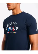 Camiseta Nautica con banderas náuticas navan azul marino 3