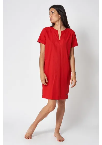 Vestido Batela de manga corta rojo samba a2343