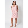 A2269 terracotta Batela women's sleeveless linen dress