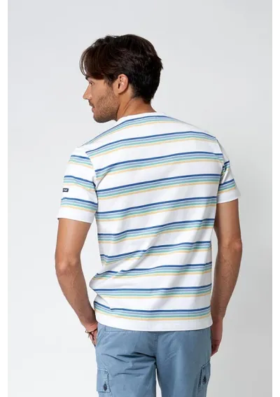 Batela multicolored striped men's t-shirt A2379 Muc32