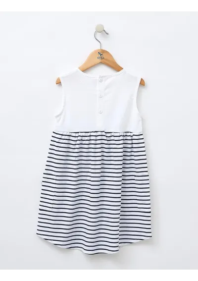 Vestido Batela de niña sin mangas con rayas N2031 bl/ma 3
