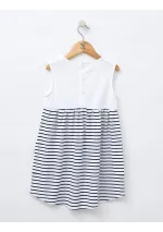 Vestido Batela de niña sin mangas con rayas N2031 bl/ma 3