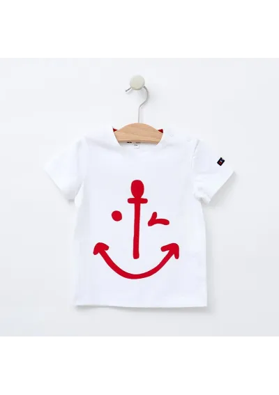 Batela baby T-shirt with anchor wink B2406 white