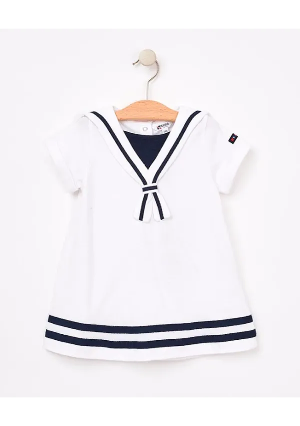 Batela baby dress with sailor collar B2496 white