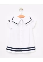 Batela baby dress with sailor collar B2496 white 2