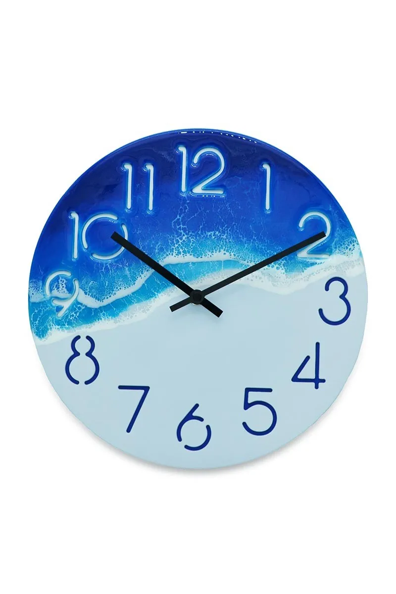 29cm gray clock with epoxy resin waves