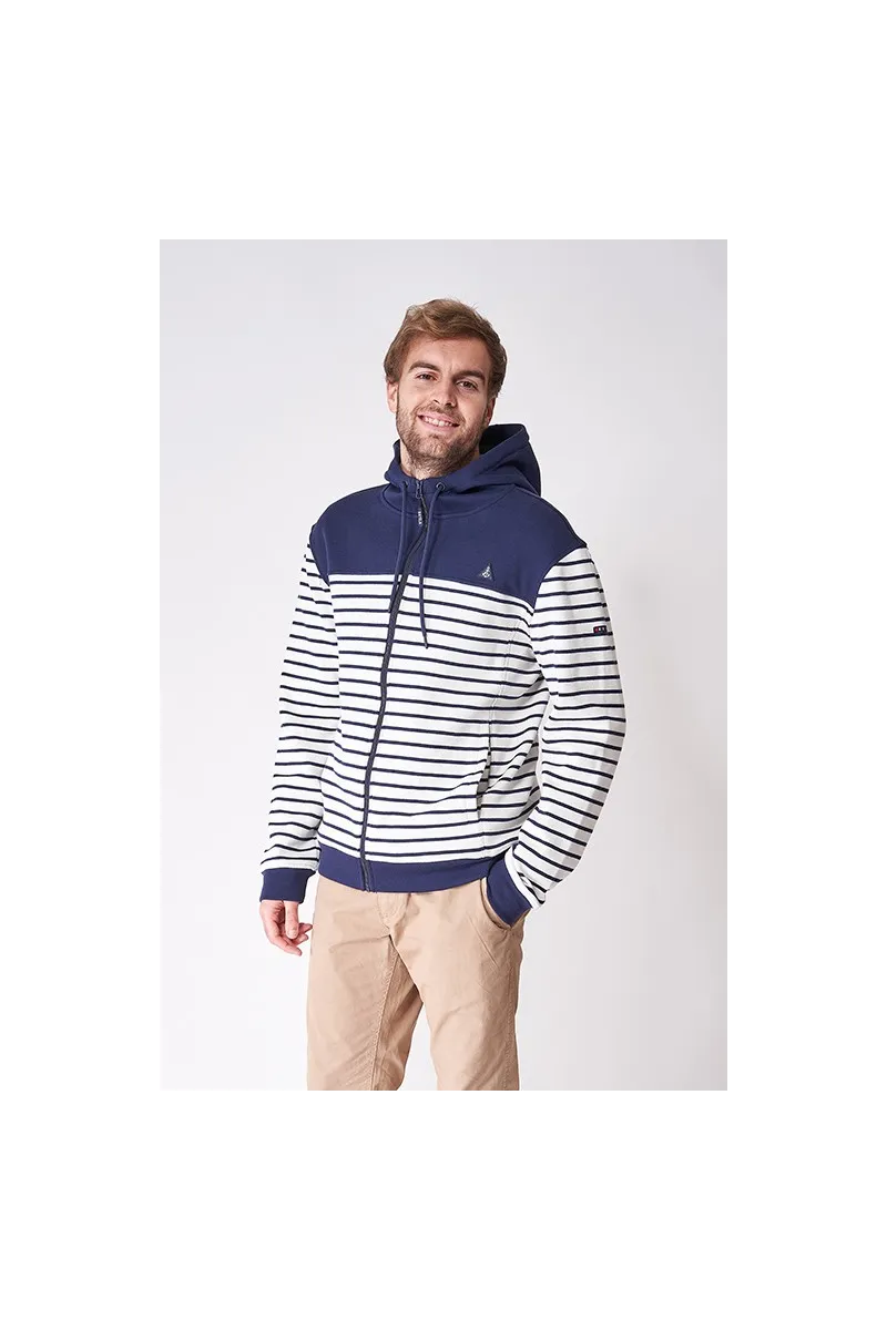 Chaqueta Batela de hombre a rayas blanco y azul marino A2417