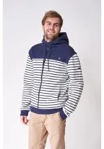 White and navy blue striped Batela men's jacket A2417