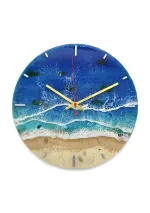 Reloj de playa hecho a mano con resina epoxi y arena de 30cm