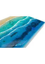 Cuadro playa del barco perdido de resina epoxy hecho a mano con marco para tapar el cuadro eléctrico 4