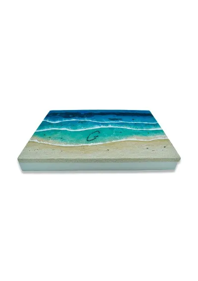 Lost ship beach painting in epoxy resin, to cover the distribution panel 3