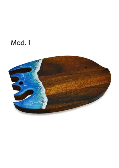 Fish cutting board with waves mod1